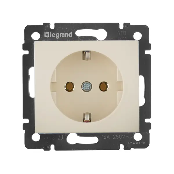 Розетка с заземлением - Legrand Valena - без шторок 16А 250В винтовые зажимы - слоновая кость