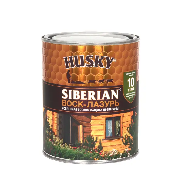 Воск-лазурь Husky Siberian полуматовый прозрачный 0.9