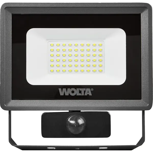 Прожектор светодиодный уличный Wolta WFL-50W/08S 50 Вт 5700 К IP65 нейтральный белый свет с датчиком движения