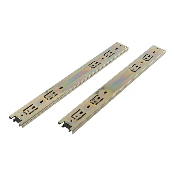 Мебельные направляющие шариковые 350x45 мм металл цвет никель 2 шт.