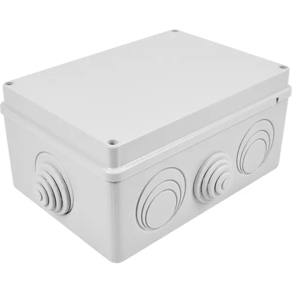 Распределительная коробка открытая Lexman 210x150x100 мм 8 вводов IP55 цвет серый