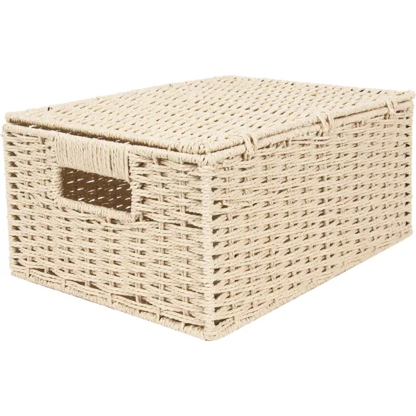 Корзина для хранения 31x15x23 см бумажный шпагат цвет бежевый