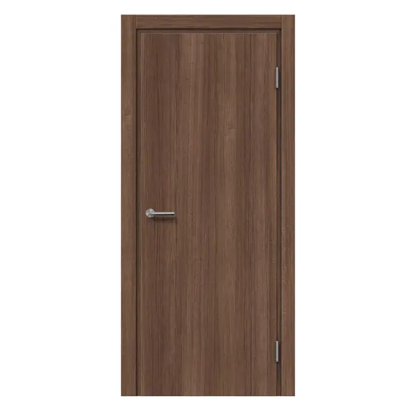 Дверь межкомнатная глухая Марио Риоли Пронто 70x200 см Hardflex цвет тик сиамский с замком и петлями