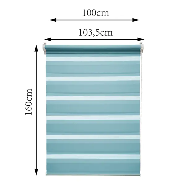 Штора рулонная день-ночь Inspire Peter 100x160 см бирюза Aqua 3