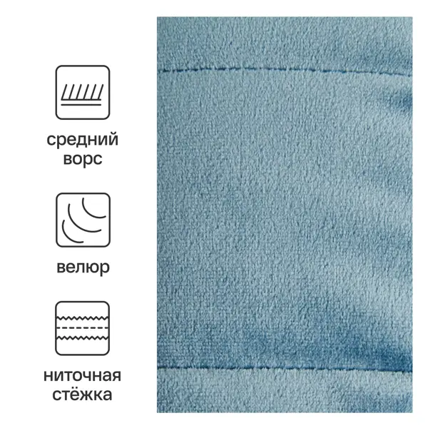 Покрывало Inspire Velvet Etna 220x240 см велюр цвет синий